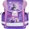 A purple and pink school backpack with a kitten design. Produktbild-Vorschau