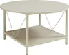 A round coffee table with a lower shelf and metal frame, shown against a white background. Produktbild-Vorschau