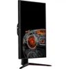 A side view of an LG monitor displaying a wireframe rendering of a car. Produktbild-Vorschau