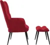 vidaXL Relaxsessel mit Hocker Weinrot Samt Produktbild-Vorschau 12