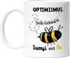 Optimismus Heißt Umgedreht Sumsi Mit Po Tasse Biene Lustige Produktbild-Vorschau 1