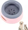 A pink and gray pet water bowl is shown against a white background, with a puppy and kitten in the lower right corner. Podgląd zdjęcia produktu