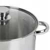 Close-up view of a stainless steel pot with a glass lid. Náhľad obrázku produktu