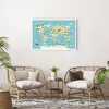 Poster - Poster ohne Rahmen - Tiere die Welt Karte - Produktbild-Vorschau 5