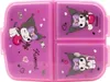 A pink lunchbox with three compartments, decorated with images of the character Kuromi. Anteprima dell’immagine prodotto