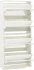 A white shoe cabinet with multiple mirrored flip-down doors. Produktbild-Vorschau