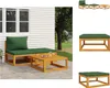 vidaXL 3-tlg. Garten-Lounge-Set mit Kissen Massivholz Produktbild-Vorschau 1