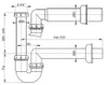 Technical drawing of a plumbing trap. Produktbild-Vorschau