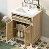 Mobile da bagno Merax con lavabo in Vetroceramica, mobile Anteprima dell’immagine prodotto 3
