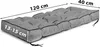 A gray cushion with black piping, shown from a diagonal angle with dimensions indicated. Náhľad obrázku produktu