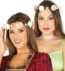 Glanzende bloemenkrans voor dames, in de kleuren crème en Productafbeelding-voorbeeld 1
