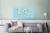 MuchoWow® Poster Weltkarte Kinder - Tiere - Blau 120x60 cm Produktbild-Vorschau 5