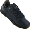 A black K-Swiss sneaker with a brown sole and collar, isolated on a white background. Podgląd zdjęcia produktu
