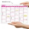 Tafelkalender 2027 Pink DIN A4 3er Set Halbjahreskalender Produktbild-Vorschau 3