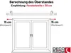Diagram showing how to measure for a curtain rod, indicating an overhang of 15 cm on each side of the window. Produktbild-Vorschau