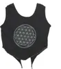 Top mit Cut Outs - Crop Top - Shirt - ärmellos - Blume des Produktbild-Vorschau 1