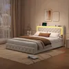 Lit rembourré ProximaX 140 x 200 cm, beige, avec LED RGB et Voir les images du produit 8