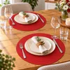 Tischset 2er Set Rot rund 35 cm Ø Platzset abwaschbar Produktbild-Vorschau 2