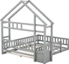 Sweiko 140 x 200cm Kinderbetten, Flachbetten, Hausbetten Produktbild-Vorschau 10