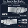 Diagrams showing two different connection options for a portable triple-screen monitor to a laptop. Produktbild-Vorschau