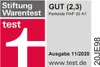 A test result badge from Stiftung Warentest. Produktbild-Vorschau