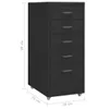 vidaXL Armadio per archiviazione con rotelle nero 28x41x69 Anteprima dell’immagine prodotto 8
