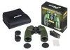 A set of Levenhuk Army 10x50 binoculars and accessories, including a carrying case, lens caps, and cleaning cloth, displayed on a white background. Podgląd zdjęcia produktu