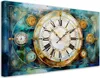 Leinwandbild Vintage-Uhr Türkis 100x50 Feeby Türkis bild Produktbild-Vorschau 1