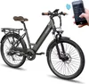 An e-bike is shown with a hand holding a smartphone displaying an app connected to the bike. Produktbild-Vorschau