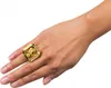 Goldener Dollar Ring | Schmuck Rapper Hippie Kostüm Produktbild-Vorschau 3