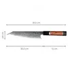 A single Japanese chef's knife is shown horizontally against a white background, with measurement indicators. Podgląd zdjęcia produktu