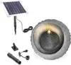 esotec Solar Felssteinbrunnen mit Akku und LED Licht Produktbild-Vorschau 2