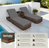 tectake® 2er Set Aluminium Rattan Sonnenliegen inklusive 2 Produktbild-Vorschau 2