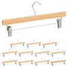 Relaxdays broekhangers, hout, 12 stuks, verstelbaar, met Productafbeelding-voorbeeld 1