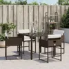 vidaXL Gartenstühle mit Kissen 4 Stk. Braun Poly Rattan Produktbild-Vorschau 4