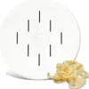 A white pasta maker die with a small pile of tagliatelle pasta in the foreground. Voir les images du produit