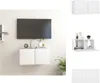 A collage of images showing a white TV cabinet mounted on a wall, and other views of the same cabinet. Produktbild-Vorschau