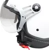 Casco jet CMX - casco scooter Pepper bianco lucido + pelle Anteprima dell’immagine prodotto 5