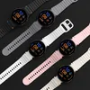 A collection of smartwatches with different colored bands, arranged diagonally against a black background. Náhled obrázku produktu
