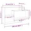 A line drawing diagram of a wall-mounted shelf unit with dimensions indicated. Produktbild-Vorschau