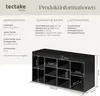 A diagram with text explaining the dimensions, technical data, and delivery contents of a shoe cabinet. Náhled obrázku produktu