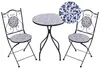 BELIANI Balkon Set Schwarz u. Blau aus Metall Mosaik Muster Produktbild-Vorschau 1