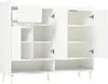 An open white cabinet with shelves and doors. Anteprima dell’immagine prodotto