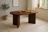 Esstisch 160 x 90 cm Akazienholz Nussbaum gerade Kante oval Produktbild-Vorschau 1