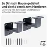 Two black handrail brackets are shown with screws and wall plugs below. Text describes delivery and assembly. Náhľad obrázku produktu