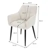 ML-Design 4x Esszimmerstuhl aus Frotteestoff, Creme, mit Produktbild-Vorschau 6