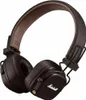 A pair of black Marshall Major IV on-ear Bluetooth headphones with a brown headband, shown from a diagonal angle against a white background. Podgląd zdjęcia produktu