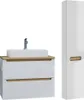 Waschtisch und Hängesäule 80cm Livia mit 2 Schubladen, Weiß Produktbild-Vorschau 1