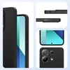 A collage of images showing a black phone case from different angles, including close-ups of its side and back camera module. Produktbild-Vorschau