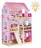 Holzpuppenhaus mit Möbeln und LED-Beleuchtung von ECOTOYS Produktbild-Vorschau 1